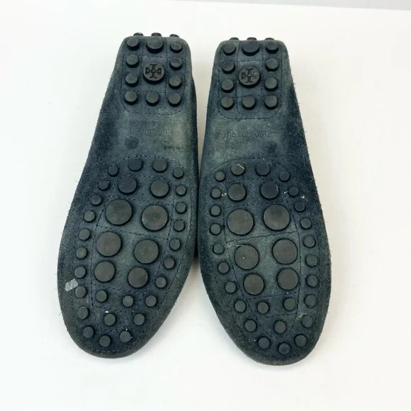 Tory Burch Navy  Blue Suede Moccasins Driving Loafer Shoes Size 7M - Picture 4 of 8